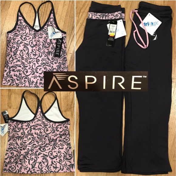 ASPIRE lot M racerback tank & 2 Capri leggings NWT - Picture 3 of 8